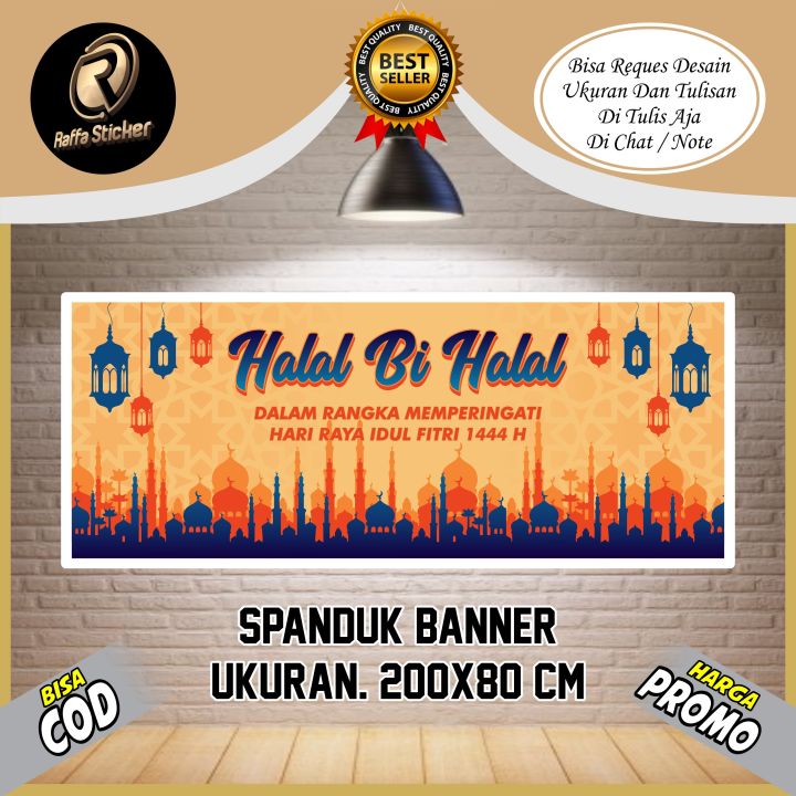 Spanduk Banner Backdrop Halal Bi Halal / Banner Halal Bi Halal / Spanduk Halal Bi Halal Bisa COD Ukuran 200x80 Cm