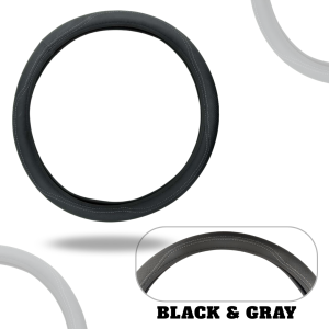 GCAO UNIVERSAL STEERING WHEEL COVER LEATHER CURVE STITCHING (LARGE)