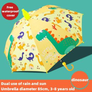 New children umbrella for children long handle cute umbrella childrens with cover uv protection cartoon character umbrella for kids aesthetic umbrella for school Portable Travel Umbrellas for Girl boys Kids  Sun/Rain Windproof Umbrella