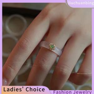 [COD] liuchuanbing Jewellery แหวนหยกเลียนแบบแนวเรโทรของจีนเครื่องประดับหินละเอียดอ่อนแบบเรียบง่าย Hanfu เครื่องประดับมือที่เข้ากัน