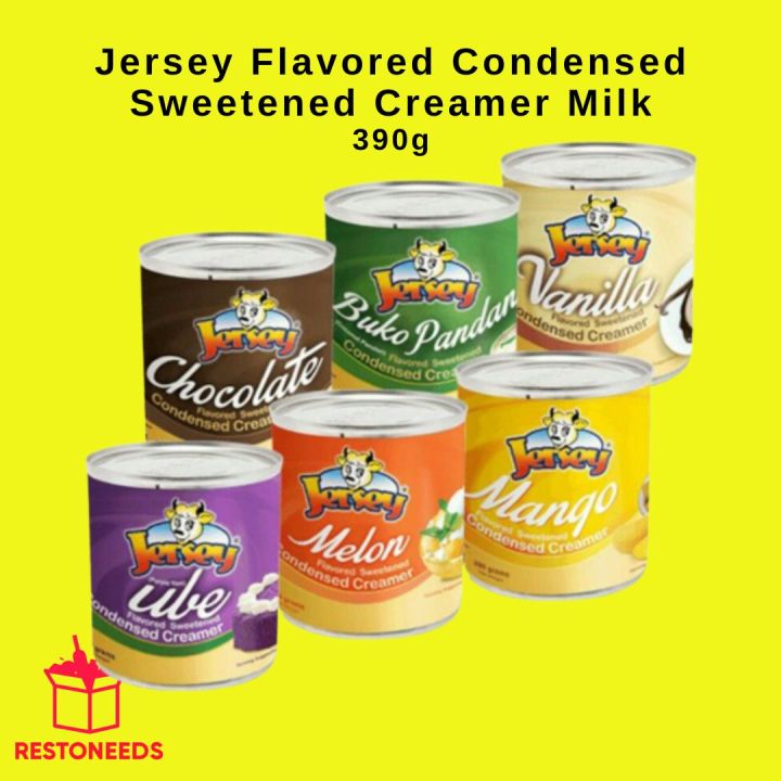 Jersey Flavored Condensed Sweetened Creamer Milk (Ube, Mango, Buko Pandan)  390g