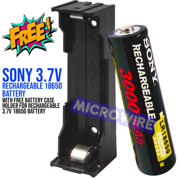 SONY 18650 Rechargeable Battery 3.7V With Battery Case Holder Storage Box For 18650 Battery