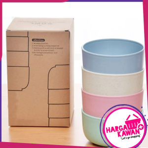 Mangkuk Kuah Bahan Jerami Makan Ala Korea Isi 4 Varian Ramah Lingkungan | BPA Free | Tahan Panas Microwave
