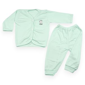 Setelan Baju Kancing Celana Panjang Bayi Warna Mega Baby Matching Set Color