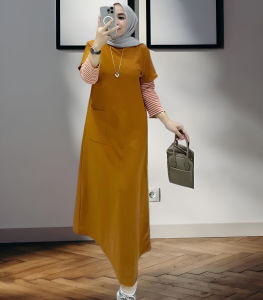 Gamis Kaos Wanita Viral Alisya Dres Katun Combed 24s Dress Santai Untuk Jalan Jalan Ukuran Jumbo