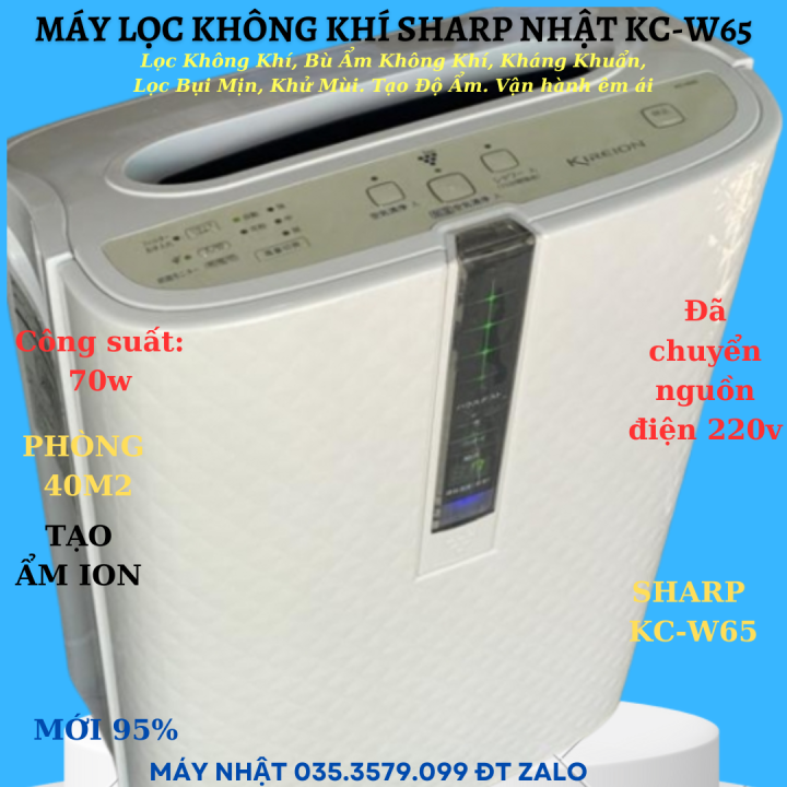 Máy lọc không khí sharp KC-W65-W-4 LKK nội địa Nhật có bù ẩm đã