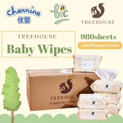 TREEHOUSE BABY WET WIPES Soft Baby & Pet Friendly (14 Packets x 70 Sheets Each)