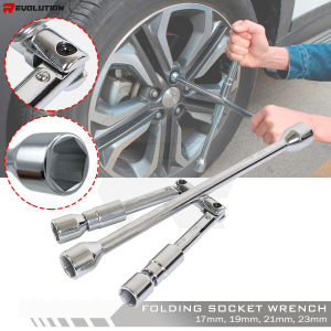 Folding Socket Wrench 4 Way Folding Wrench Car Multifunctional Tire Repair Tools