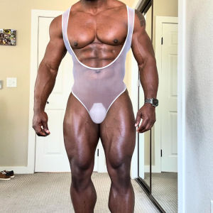 CMENIN ADANNU 1 chiếc Áo hai dây mỏng bằng lụa băng gợi cảm co giãn cao xuyên thấu dành cho nam AD7421