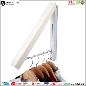 Gantungan Baju Indoor Lipat Hanger Tempel Dinding