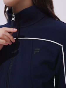 FILA FUSION Women Sports Knit Long‑sleeve Jacket Trendy Knit Casual Sports Simple Stylish T11W645502F