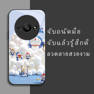 สำหรับ Xiaomi Redmi A3/ Redmi A3X/ Poco C61 เคสศัพท์กันตก สีฟ้าลูกแมว บุคลิกภาพทันสมัย