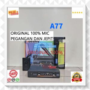A77 MIC PEGANG JEPIT JUSIY JUESIY JUESHIY MIC WIRELESS DUA MICROPHONE WIRELESS 1 MIC JEPIT CLIP ON DAN MIC PEGANG WIRELES DUAL MIKROFON KLIP DOUBLE WIRELESS PROFESIONAL KARAOKE PJ UNIVERSAL MIX BISA SEMUA JENIS AUDIO HANDEL HANDLE SEPASANG 1 SET BISA KE S
