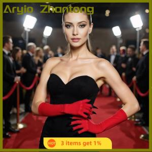 Aryio ถุงมืออุ้งเท้าผู้หญิงลายแมวฮาโลวีนมีเล็บยาวและกรงเล็บอุปกรณ์เสริมสำหรับงานปาร์ตี้คอสเพลย์