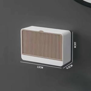 1Pcs Hanging Dust-proof Soap Box With Cover For Draining Bathroom Wall-mounted Soap Rack PAZU