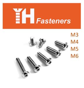 M3 M4 M5 M6 Phillips Pan Head Screw DIN 7985 Stainless Steel AISI 304 (10 pcs) (A2)