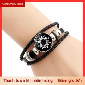 CS 2pcs sáng vài Vòng đeo tay mặt trời mặt trăng có thể điều chỉnh màu đen bện Vòng đeo tay Tình Bạn thời trang đồ trang sức lãng mạn quà tặng sinh nhật