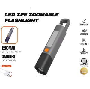 ✅100% Original Smilee LED Flashlight XPE Super Bright Torch Rechargeable Zoomable Water-Resistant Light W/ Handle