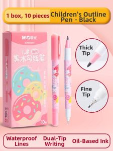 M&G Waterproof Oil-Resistant Quick-Dry Dual-Tip Marker Art Supplies
