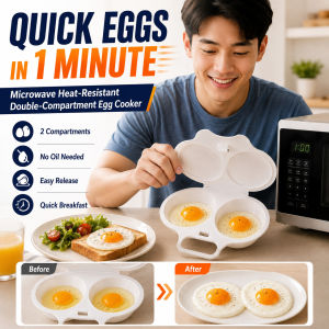 Double Layer Egg Steamer Microwave Heat Resistant Egg Poache Easy Clean Egg Mold Maker Kitchen Appliance