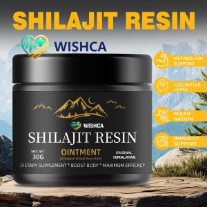 WISHCA Organic Himalayan Shilajit Resin Pure & Potent Daily Vitality Gluten-Free Vegan & Non-GMO 30g