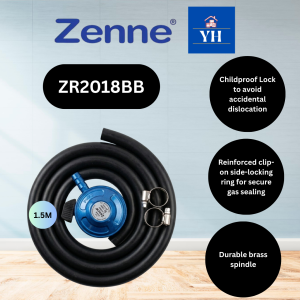 ZENNE ZR2018BB HOSE LOW PRESSURE LPG GAS REGULATOR SET 1.5M