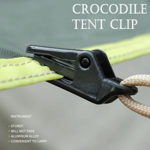 4pcs Crocodile Mini Tent Clip Set Plastic Outdoor Camping Clamp Wind Rope Awnings Canopy Accessories Tarp Awning Clamps