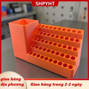 [COD] SHPYHT Giao hàng địa phương 1pcs Screwdriver đầu lưu trữ hộp công cụ lỗ Hội Đồng Quản trị điện Screwdriver đứng Hex Shank tổ chức khoan chủ 50 lỗ bit tổ chức
