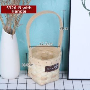 WAPKTY with Handle Imitation Rattan Handhold Handwoven 8 Colors Braid Storage Baskets  Household Vegetable Fruit Flowers Holder Home Decoration /Restaurant Serving Tabletop Display
