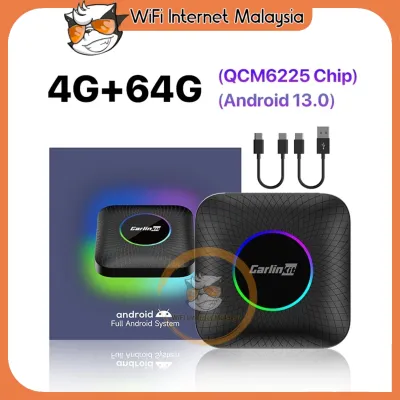 CarlinKit 8+128GB Original Android 13 AI Box Wireless CarPlay Android Auto Tbox LED Qualcomm 6225 Support YT NF Movie