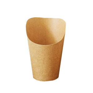 100pcs 14oz French Fries Holder French Fries Paper Cup Disposable Waffle Cup Kraft Paper Cup Holder