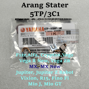 Arang Stater 5TP/3C1 YAMAHA JUPITER VIXION MIO FIZR VEGA R NEW J SOUL GT KUALITAS SANGAT BAGUS PRESISI DAN AWET CARBON BUSH (Bisa Cod)
