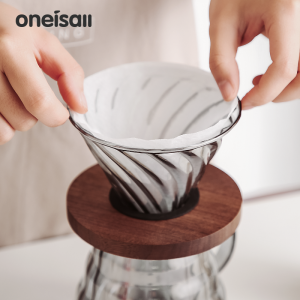 BINCOO เครื่องชงกาแฟเทด้วยมือถ้วยกรองแก้วกาแฟที่ดริปกาแฟเหมาะกับชุดหยดน้ำ