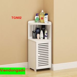 Tủ góc nhà tắm có cánh 4 tầng ( KT 90x30x30cm) - Tủ lắp ráp treo tường nhà tắm- VIENDONG ADV