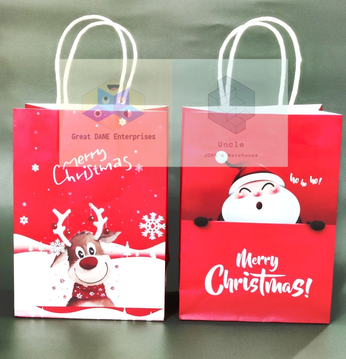 Christmas Gift Bags | Brown Rustic Style Paper Bags-hangkhonggiare.com.vn