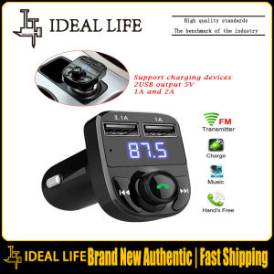 Bluetooth Version 5.0 FM Transmitter Car Player Kit FM Transmitter Handsfree Calling Fast Charging IN/OUT DC 12/24V