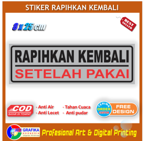 Stiker rapihkan kembali setelah pakai sticker himbauan kerapihan rak lemari anti berantakan