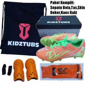 KIDZTUBS Sepatu Bola Anak Paket Komplit Sepatu Bola Tas Skin Deker Kaos Kaki Usia 6-10 Tahun Size 28 29 30 31 32 33 34 35 36 37 KDZ1338122824