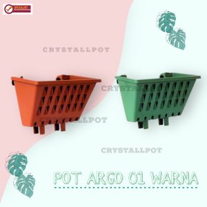 pot tanaman merambat plastik gantung tempel ARGO 01 warna warni 22cm - ARGO 01 WARNA