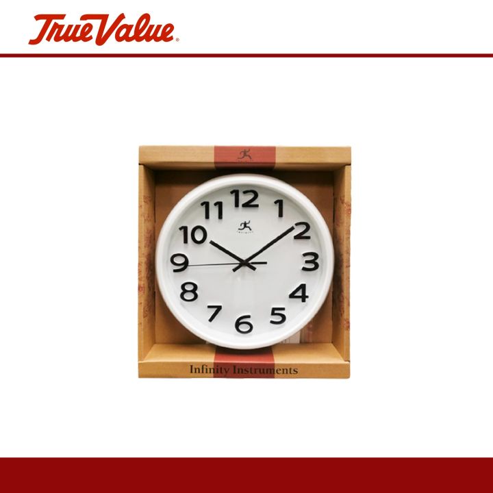 Infinity Instruments Wall Clock Woodgrain Finished HS Black Numeral