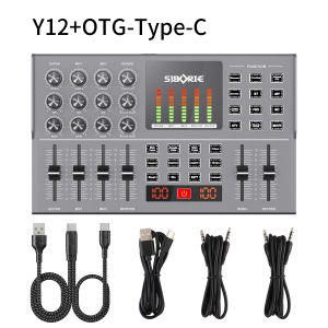 Siborie【Free OTG 】Y12 Mixer Bluetooth sound card Digital live soundcard dilengkapi dengan kabel OTG Pengiriman cepat