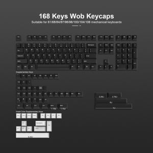 Womier 168 Phím Đôi Bắn phím cơ PBT Tùy Chỉnh Wob Keycap Cherry Hồ Sơ Bàn Phím Keycaps Cho Cherry Gateron công tắc MX Bàn phím chơi game