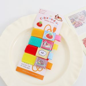 DIVATEN Cartoon Cable Tie INS Cloth Cable Storage Clip Gifts Reusable Cable Storage Bag
