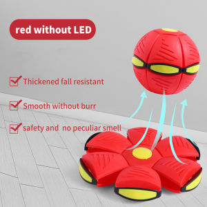 Magic Flying UFO Balls Flat Throw Become Ball with LED Light Kids Outdoor Garden Beach Sports Balls Children Deformation Ball Toys