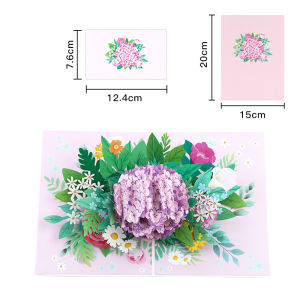 Valentines Day 3D Flower Bouquet Greeting Card Creative High-End Thank You Gift Card Romantic Unique Pop Up Design Handmade