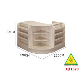 Quầy tính tiền Bàn thu ngân cho cửa hàng tiện lợi siêu thị mini shop QTT520 - Nội thất lắp ráp Viễn Đông ADV