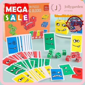 Cube Kids Emoji Board Game Expressions Puzzle building blocks -Funny Expression Colorful
