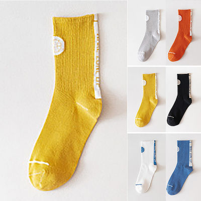 INCERUN 1 Pairs Men Long Sock Trendy Ins Style Sports Basketball Mid-Tube Socks Solid Color Socks （Free gifts）