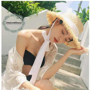 [HCM]Nón cói vành nhỏ cột nơ tiểu thư đi biển siêu sang mũ cói raffia cho nữ