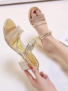 [Free Shipping] Summer Dual-Wear Fish-Mouth Open-Toe Womens Fashion 2025 Sandals with Chunky Heel and Rhinestone High Heels New Model